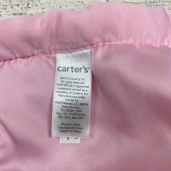 Carters Unicorn Plush Security Blanket Pink & White Baby Lovey 14" x 14" Soft Sa - Picture 4 of 5
